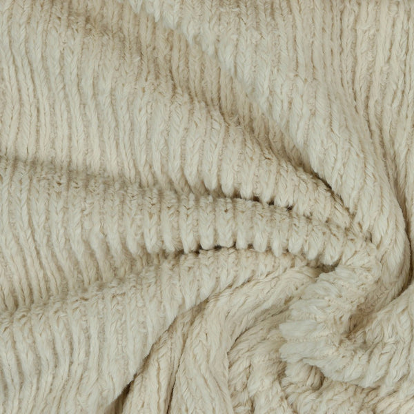 Fausse fourrure à côtes toute douce - sable (prix pour 10cm)