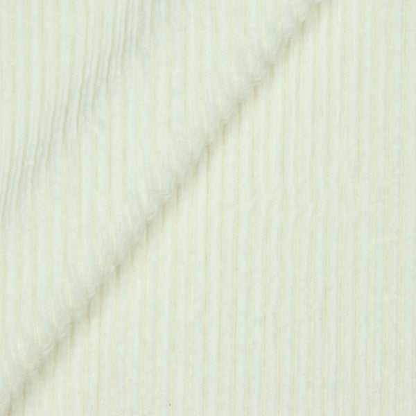 Fausse fourrure à côtes toute douce - écru (prix pour 10cm)