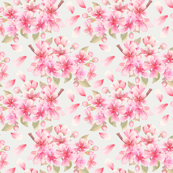 Coupon de 3m de jersey 100% coton " Cherry blossom" certifié GOTS