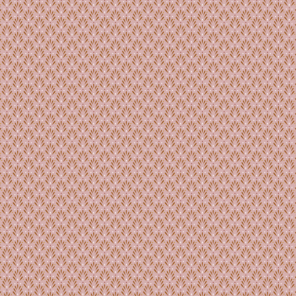 Coupon de 3m de viscose stretch "feuillages" tons roses