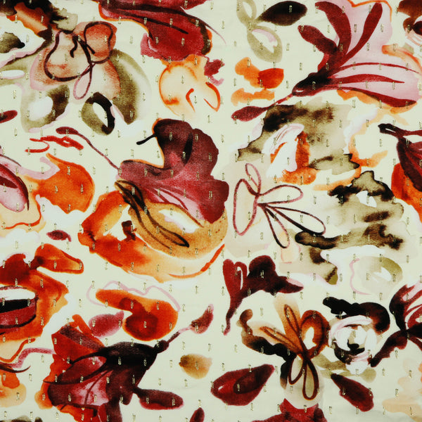 Coupon de 3m de viscose Big flowers avec lurex  (Prix pour le coupon)