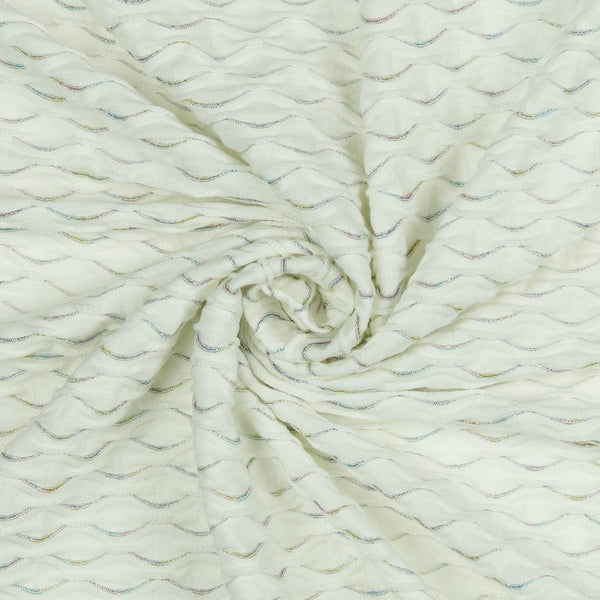 Coupon de 3m de maille jacquard lurex blanc