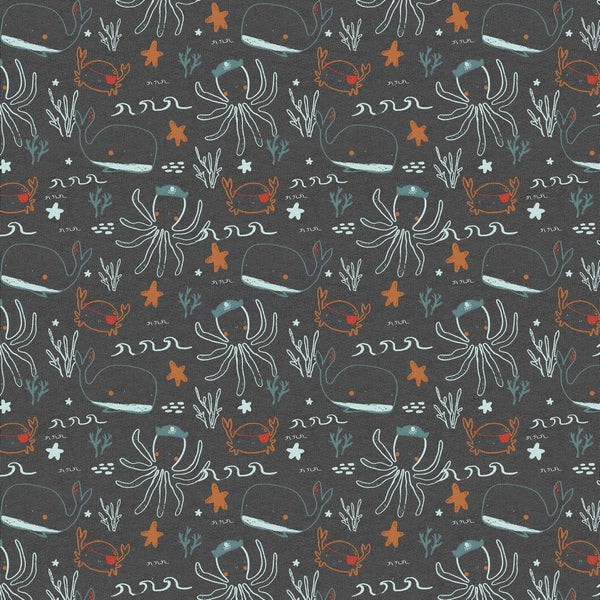 Coupon de 3m de jersey - under the sea - certifié oeko-tex