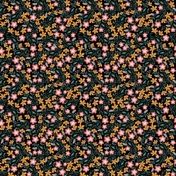 Coupon de 3m de jersey 100% coton " littles flowers" certifié GOTS