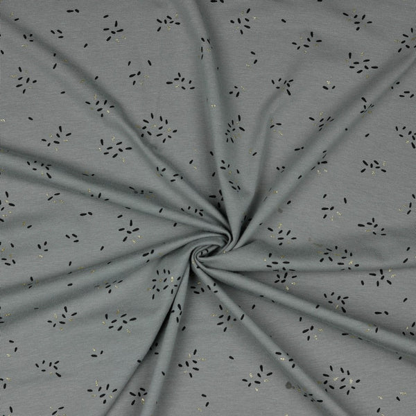 Coupon de 3m de jersey 100% coton " painter glitter gris" certifié oeko-tex