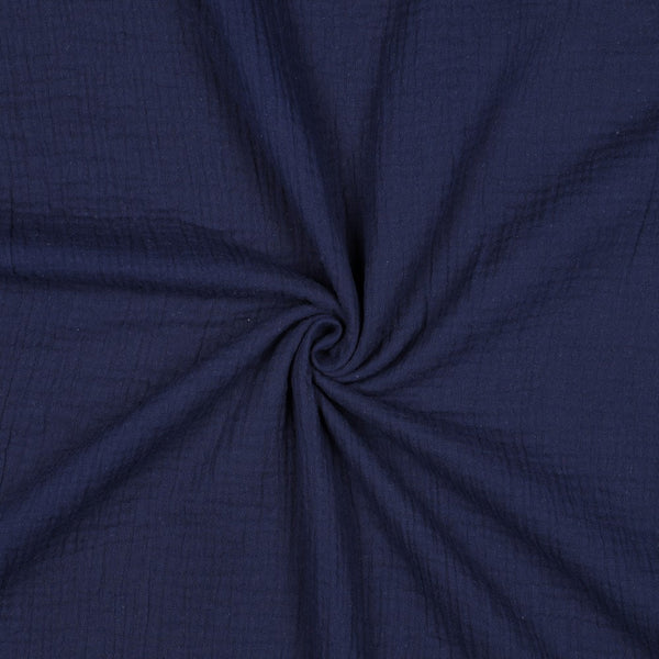 Double gaze unie bleu marine 05 certifiée oeko-tex (prix pour 10cm)