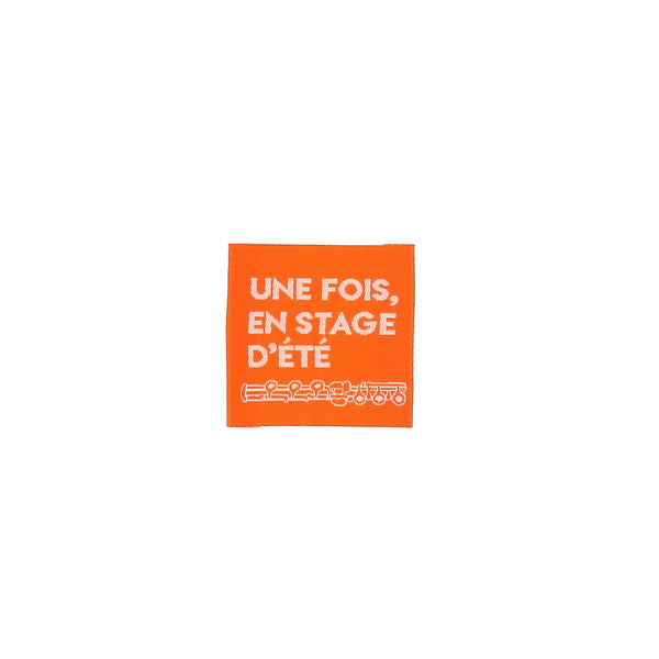 Etiquette tissée à coudre Bohin -  "Une fois en stage d'été" (prix à l'unité)