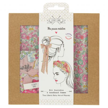 Kit couture - Kit foulchie et headband femme en liberty Betsy Ann et Mauvey - (prix pour le kit)