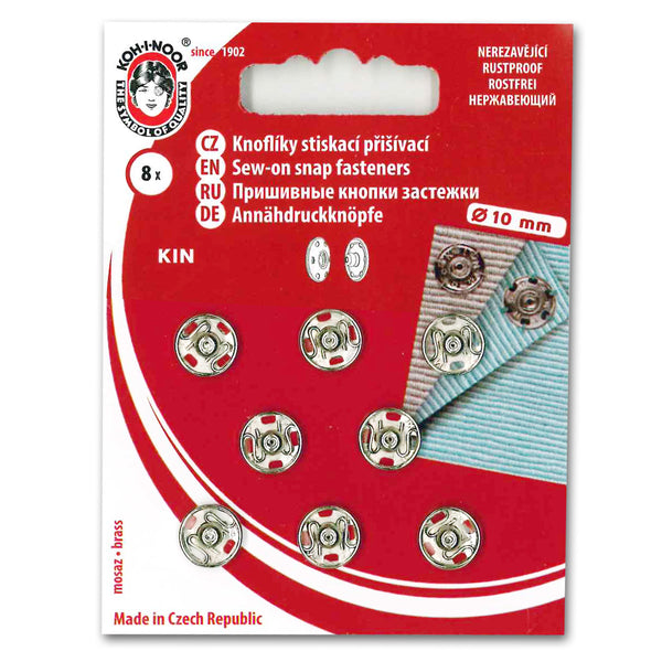 Pressions à coudre - 10mm  (prix pour 1 plaques de 8 pressions)