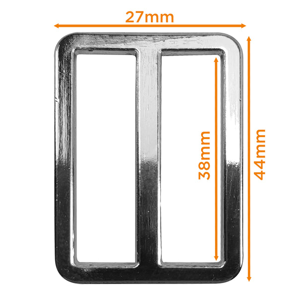 Boucles passant soudé pour sangles - 38mm - argenté qualité italienne (prix à la pièce)