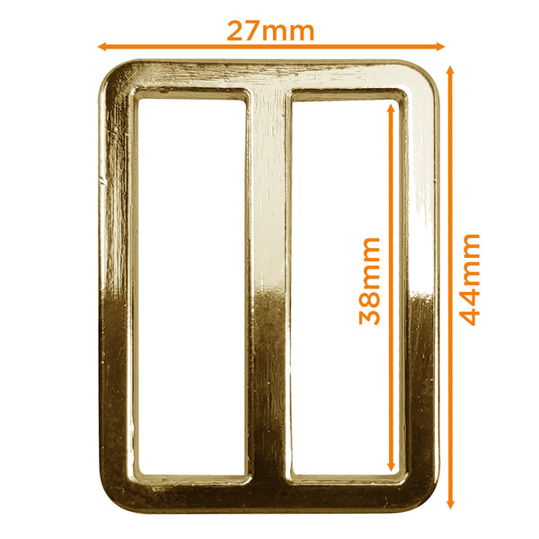 Boucles passant soudé pour sangles - 38mm - doré qualité italienne (prix à la pièce)