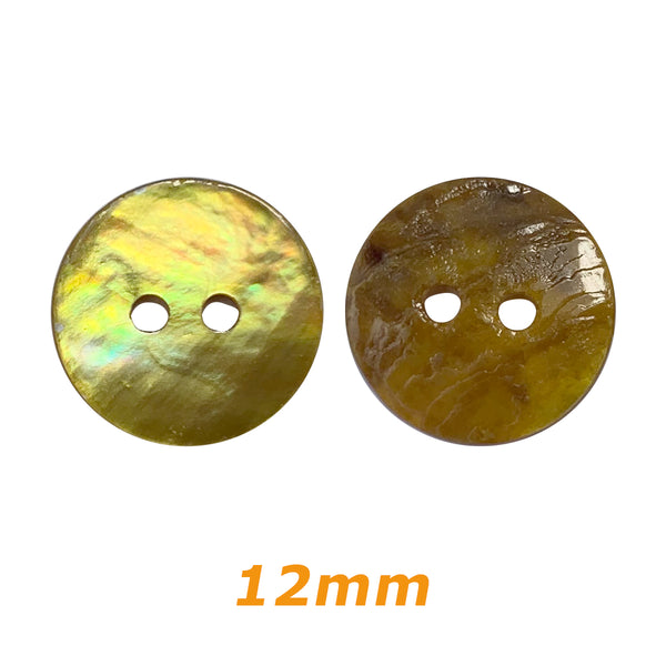 Boutons nacre 12mm - jaune (prix à la pièce)