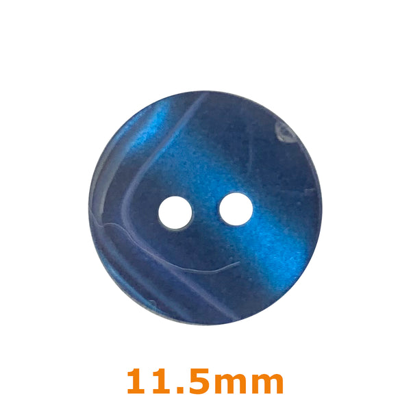 Boutons bleu 11,5mm - imitation nacre (prix à la pièce)