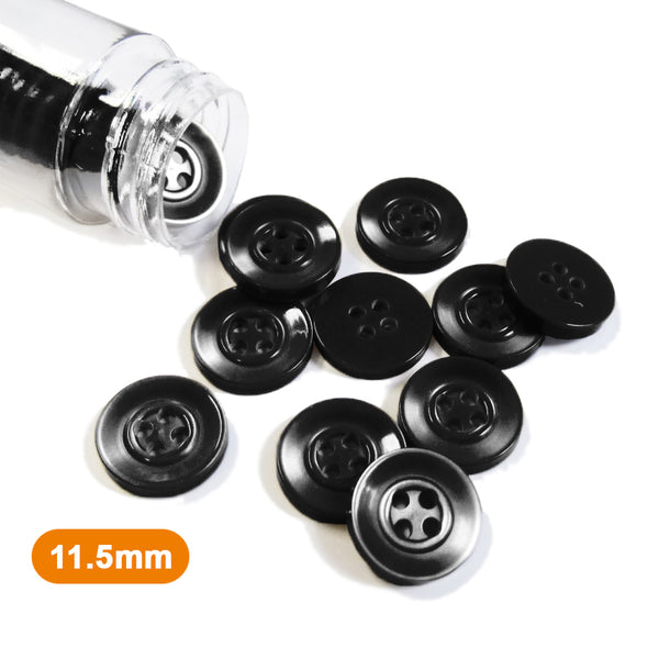 Boutons chemise noir 11,5mm  (prix à la pièce)