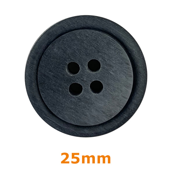 Boutons 4 trous rainuré 25mm - anthracite (prix à la pièce)