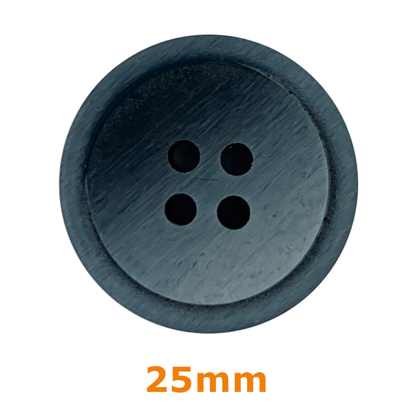 Boutons 4 trous rainuré 25mm - siver (prix à la pièce)