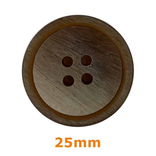 Boutons 4 trous rainuré 25mm - sable (prix à la pièce)
