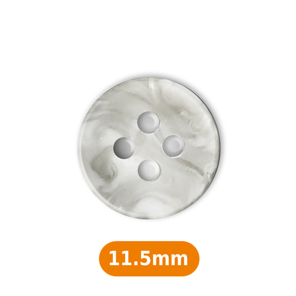 Boutons chemise gris perle marbré 11,5mm  (prix à la pièce)