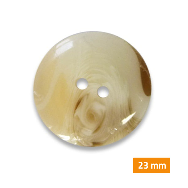 Boutons marbrés 2 trous 23mm - dune translucide (prix à la pièce)