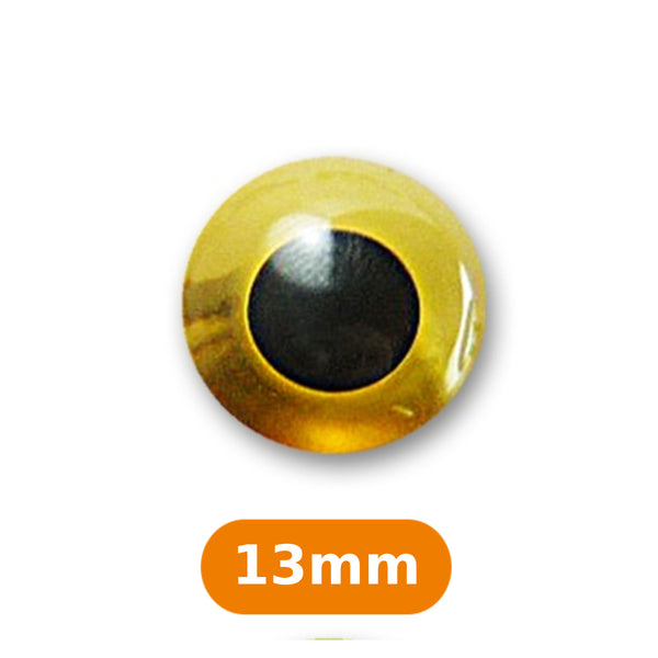 Boutons "yeux jaunes dorés"  13mm (prix à la pièce)