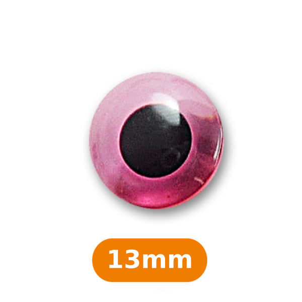 Boutons "yeux rose soutenu"  13mm (prix à la pièce)