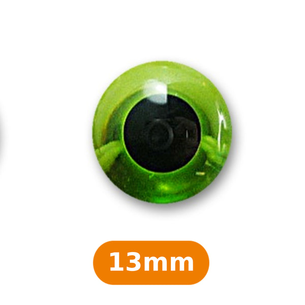 Boutons "yeux vert chartreuse"  13mm (prix à la pièce)
