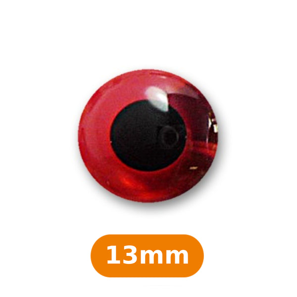 Boutons "yeux rouges"  13mm (prix à la pièce)