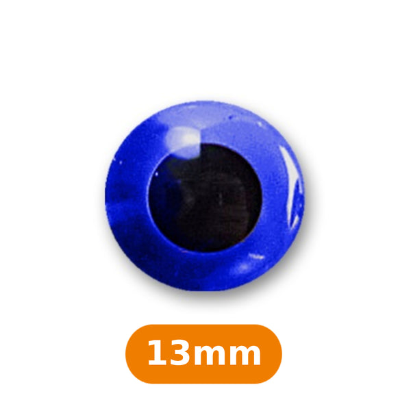 Boutons "yeux bleu foncé"  13mm (prix à la pièce)