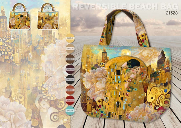 Panneau de sac en canvas prêt à coudre - Le baiser de Klimt  (prix pour le panneau)