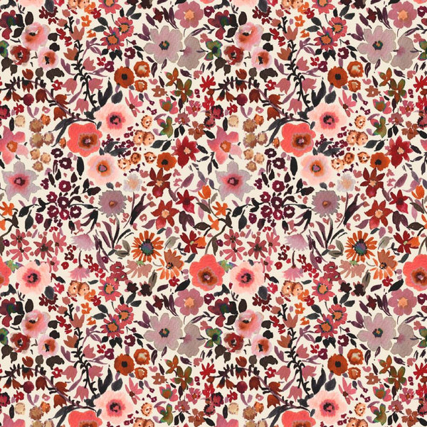 Popeline bouquet d'automne- Oeko-tex standard 100 (prix pour 10cm)