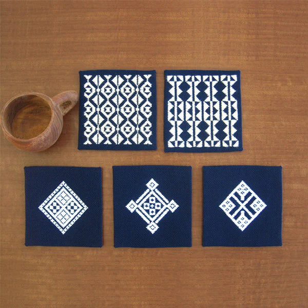 Kit set de sous verres à broder en kogin (prix pour le kit complet)