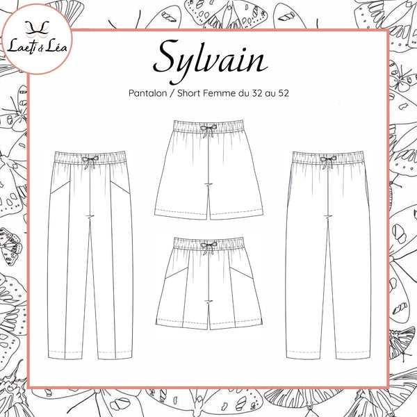 PDF - Patron digital du pack short et pantalon Sylvain de Laeti et Léa du 32 au 52 (Fr)