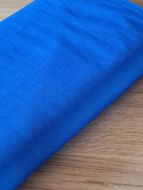 Coupon de 80cm de Tissu popeline 100% coton - Bleu roi - Oeko-tex (prix pour le coupon)