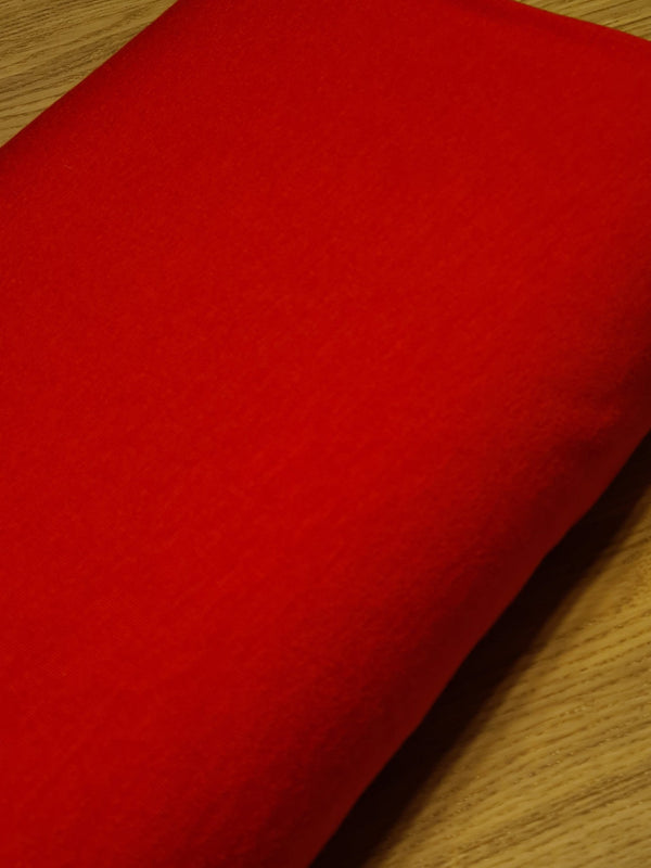 Coupon de 1,31m de Jersey de viscose - rouge uni certifié Oeko-tex (prix pour le coupon)