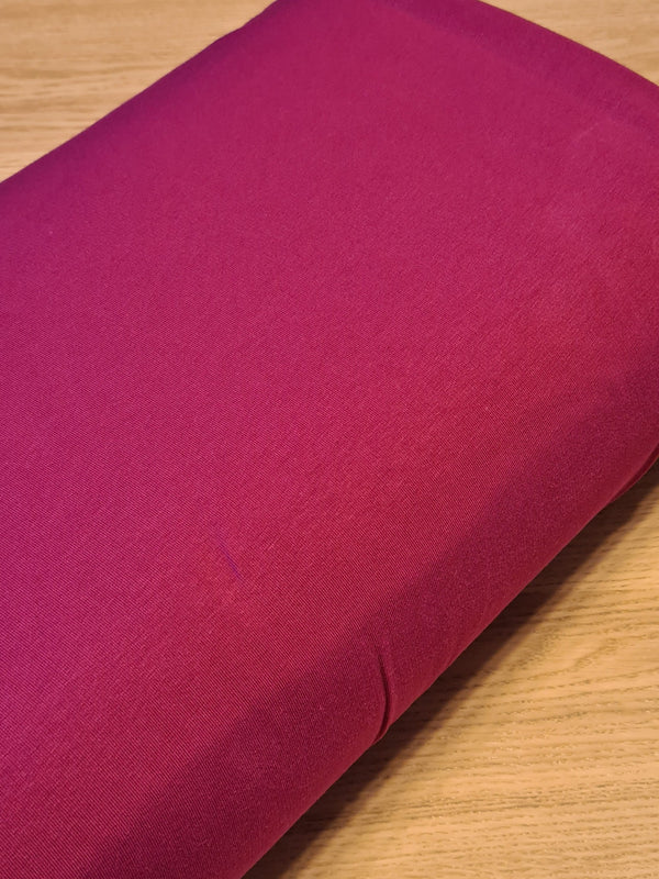 Coupon de 60cm de French terry brossé - fuchsia profond - 95% coton et 5% élasthanne Oeko-tex (prix pour le coupon)