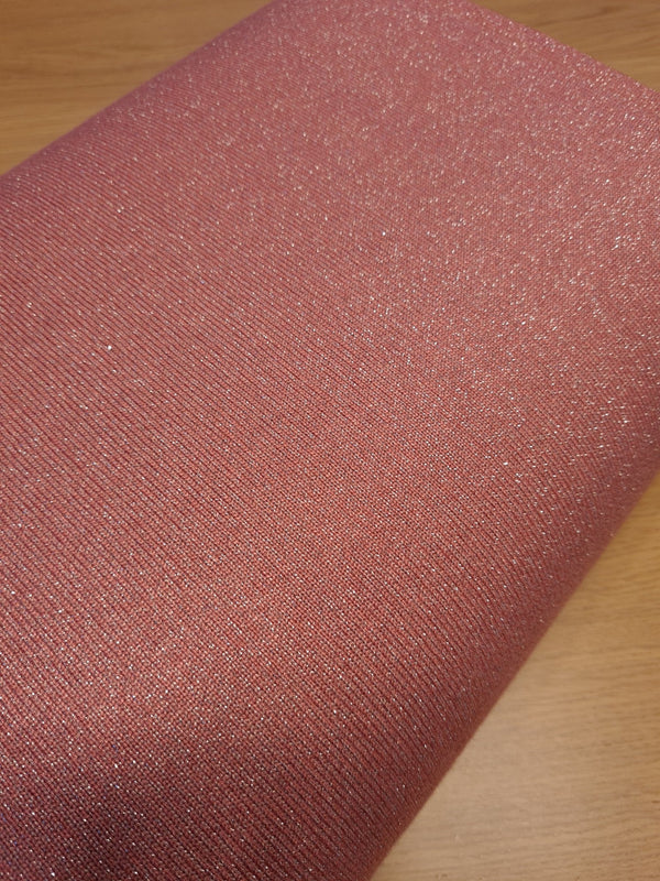 Coupon de 82cm de Maille tricotée brillante - lurex - rose - certifié Oeko-tex (prix pour le coupon)