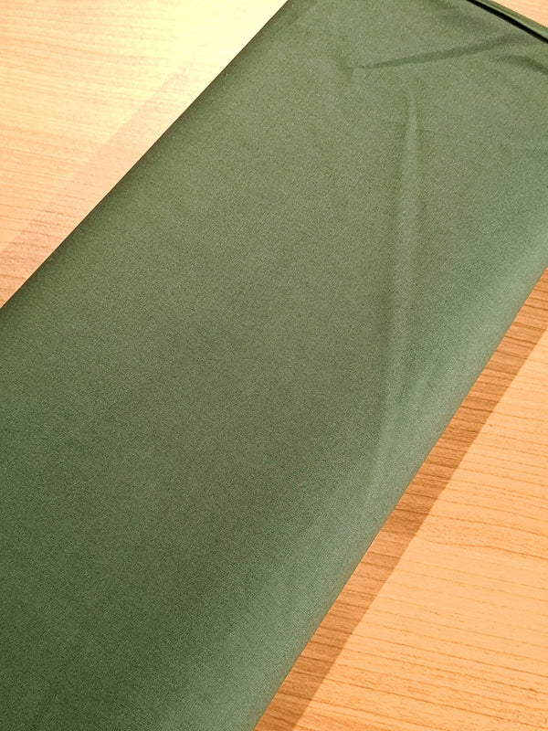 Coupon de 55cm de Tissu popeline 100% coton - vert kaki - Oeko-tex (prix pour le coupon)