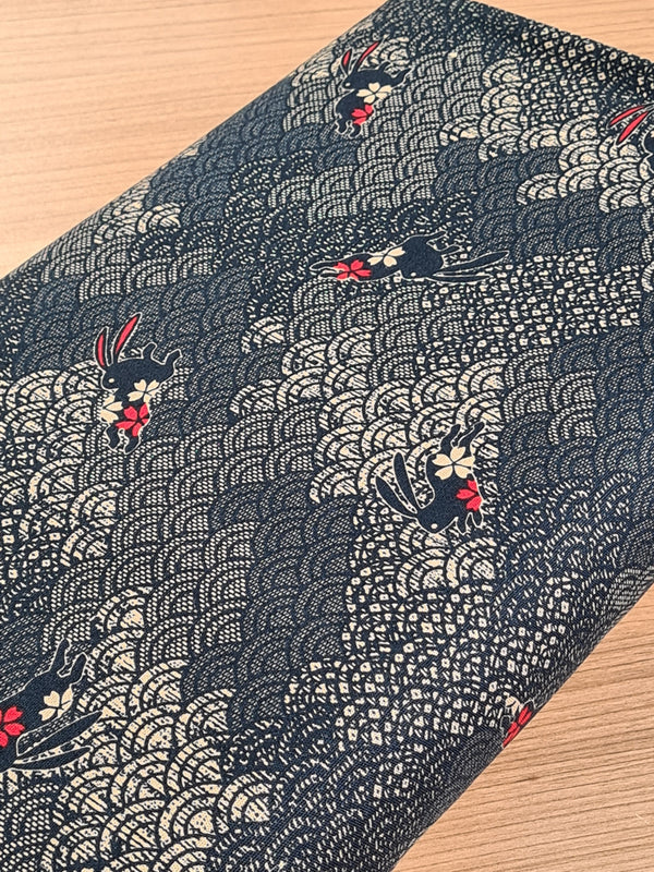 Tissu 100% coton usagi sakura (prix pour 10cm)