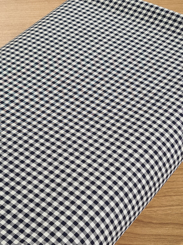 Popeline 100% coton mini vichy bleu marine certifiée oeko-tex (prix pour 10cm)