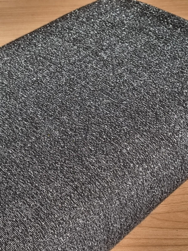 Maille tricotée brillante - lurex - noir et argent - certifié Oeko-tex (prix pour 10cm)