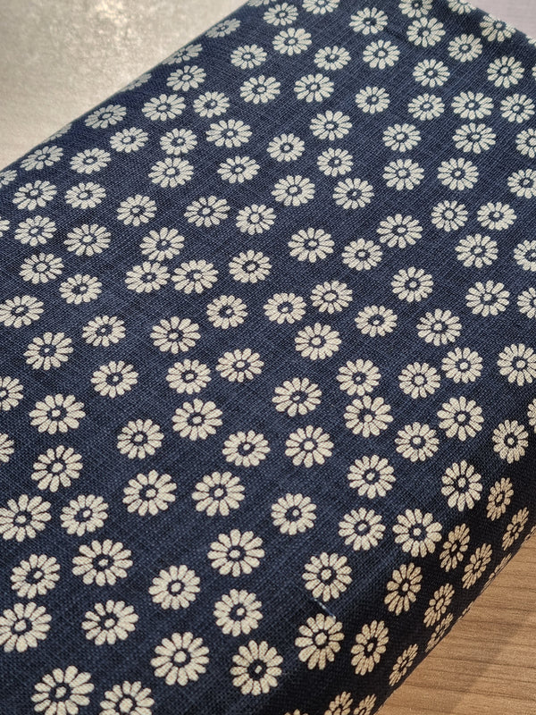 Tissu 100% coton hinagiku indigo  (prix pour 10cm)