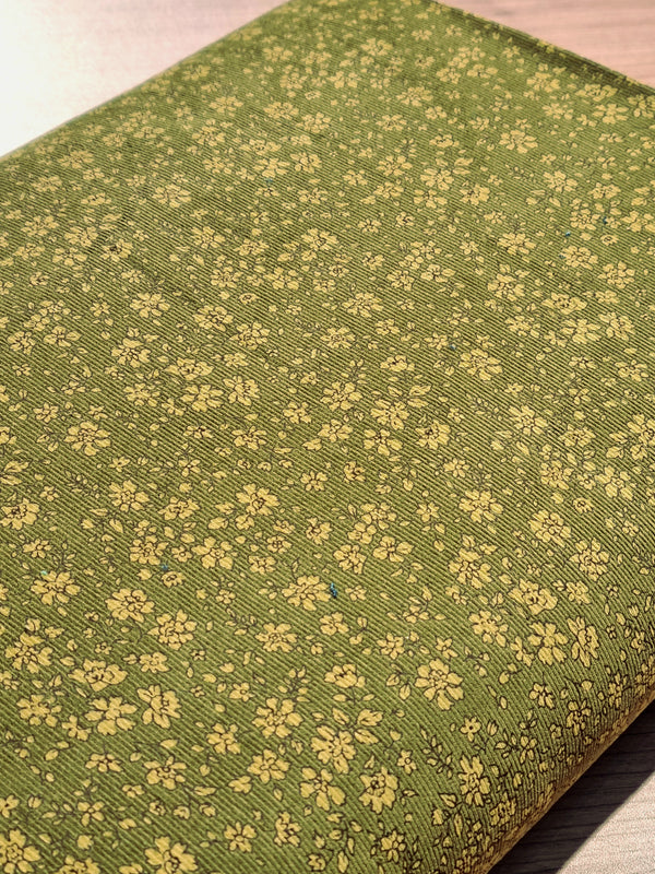 Velours milleraies japonais - Hana - vert mousse - 100% coton (Prix pour 10cm)