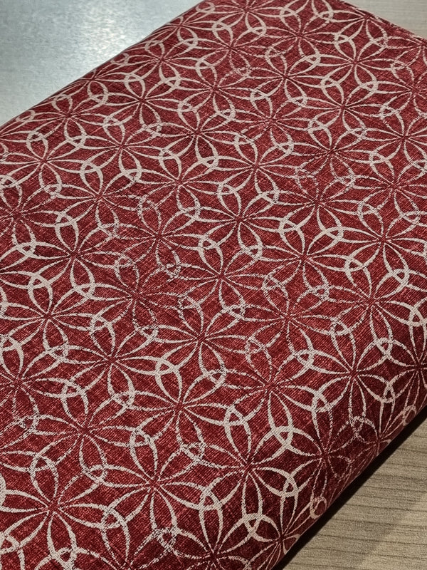 Tissus japonais "Hana" rouge (prix pour 10cm)