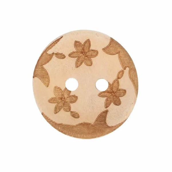 Boutons en bois fleur - 20mm (prix à la pièce)