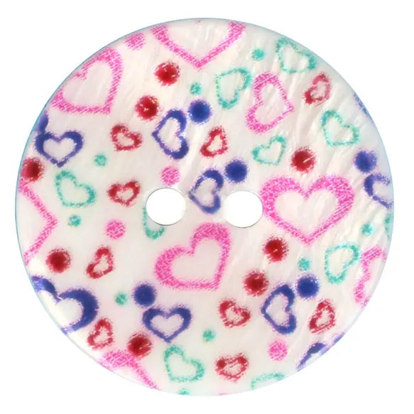 Boutons mon petit coeur en nacre 15mm (prix à la pièce)