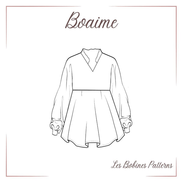 PDF - Patron digital de la blouse Boaime des Bobines Patterns du 34 au 56 (fr)