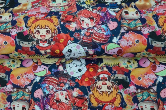 Sweat - "manga - harajuku girl" - certifié oeko-tex (prix pour 10cm)
