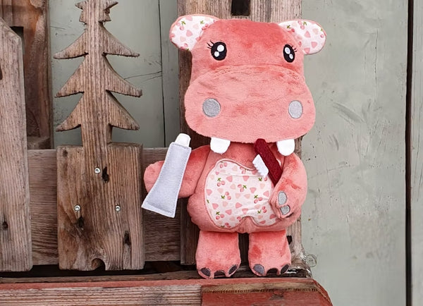PDF - Patron digital Peluche Blu l'hippopotame version SVG et Broderie de ValMa Créas (fr)