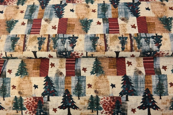 Popeline "Noël canadien" certifié oeko-tex - 100% coton (prix pour 10cm)