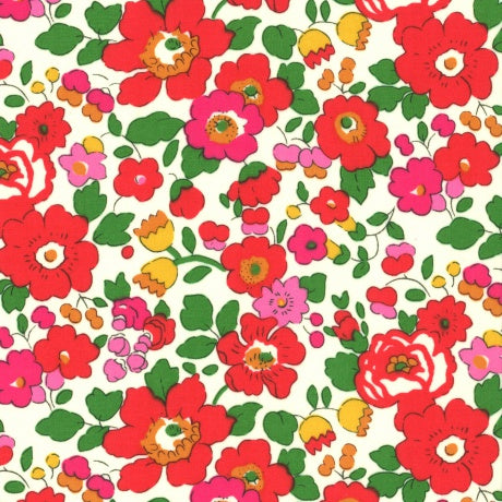 Coupon de 1,2m de Liberty Fabrics - Tana Lawn - motif : Betsy tons orangés